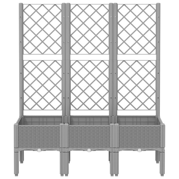 Pflanzkasten mit Rankgitter 120x40x142 cm - Hellgrau - bis zu 34% sparen
