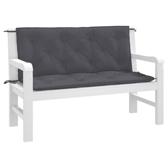 Gartenbankauflagen 2er Set 120x50x7 cm Anthrazit - bis zu 32% Rabatt