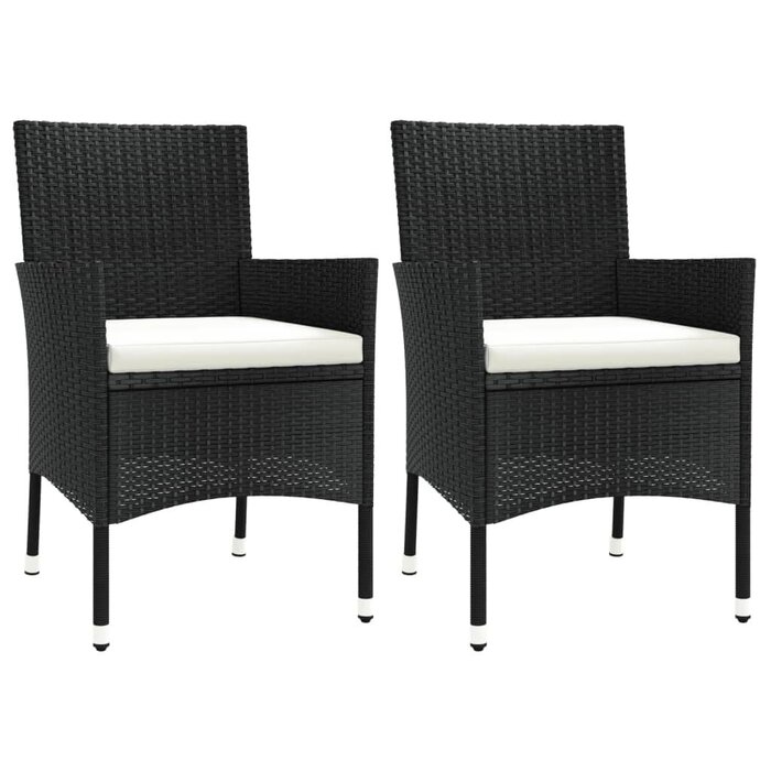 Gartenstühle Set Schwarz Poly-Rattan mit Polstern - bis zu 34% Rabatt