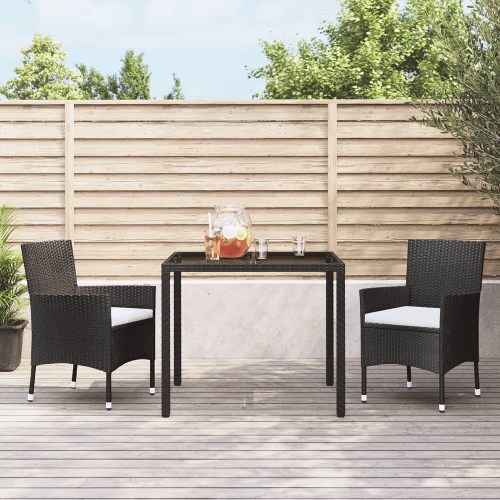 Gartenstühle Set Schwarz Poly-Rattan mit Polstern - bis zu 34% Rabatt