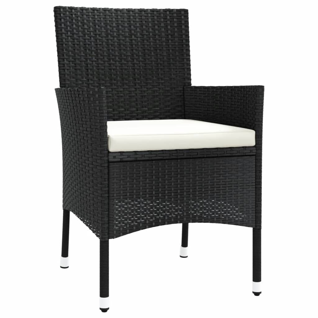 Gartenstühle Set Schwarz Poly-Rattan mit Polstern - bis zu 34% Rabatt