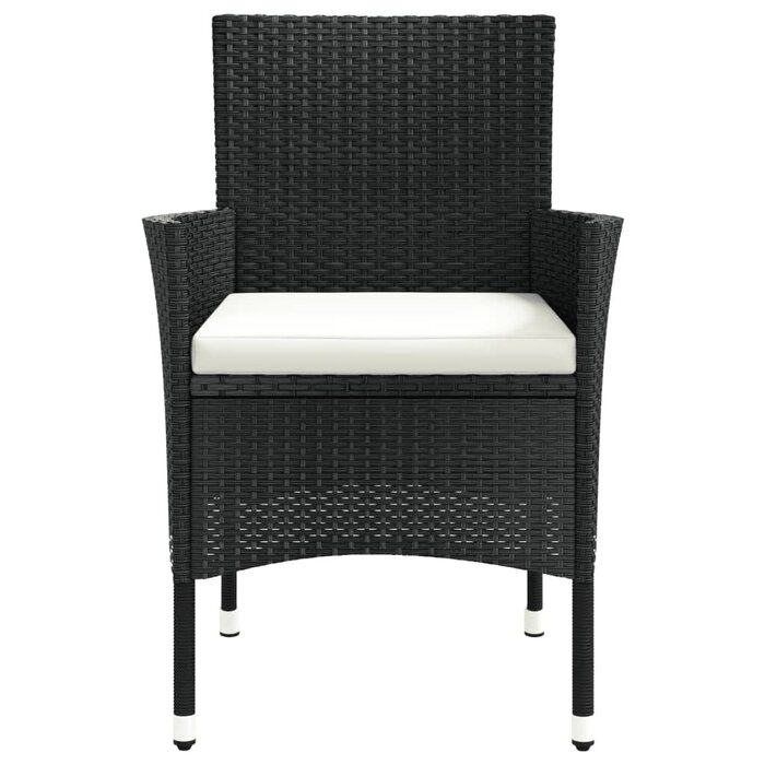Gartenstühle Set Schwarz Poly-Rattan mit Polstern - bis zu 34% Rabatt