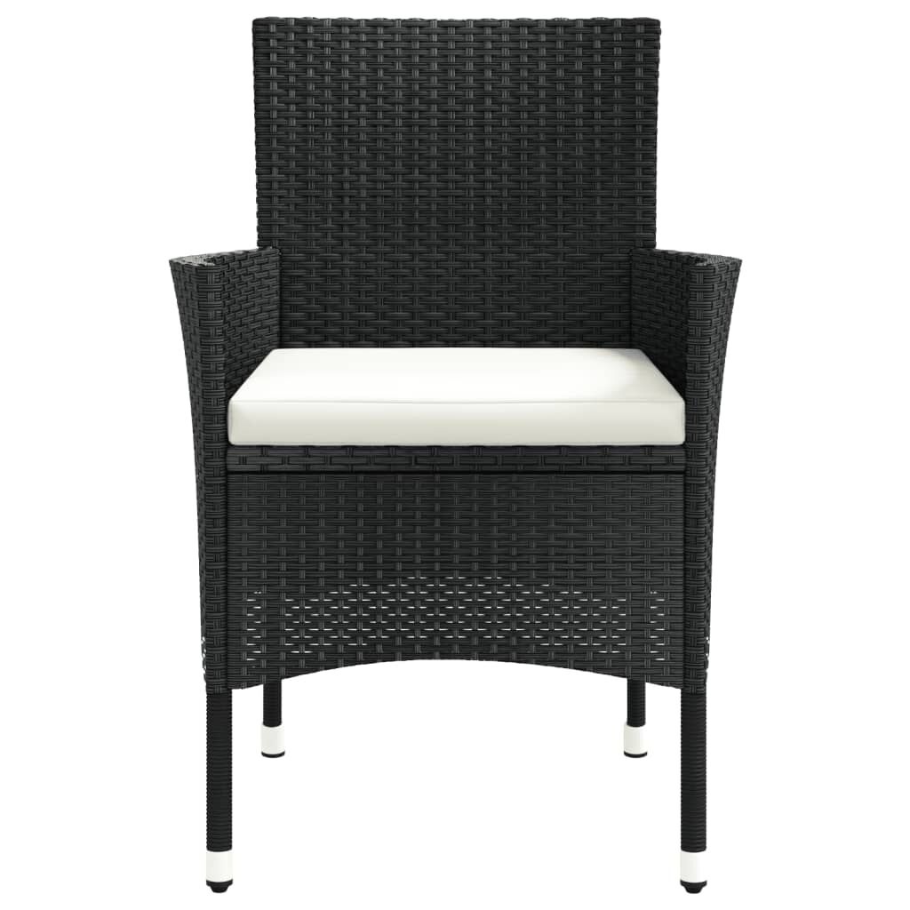 Gartenstühle Set Schwarz Poly-Rattan mit Polstern - bis zu 34% Rabatt