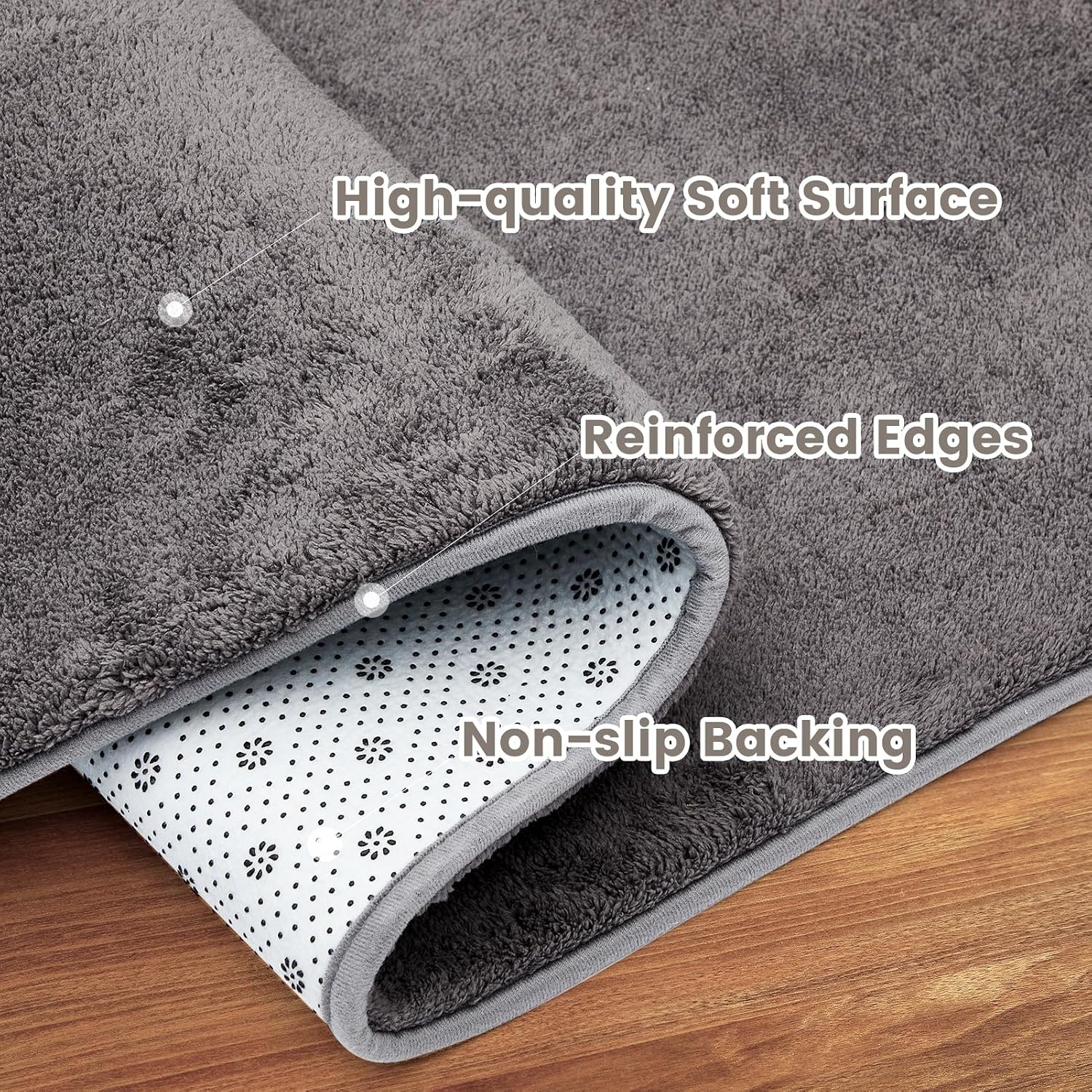 Kurzflor Teppich 120x170 cm Dunkelgrau - Rutschfest & Waschbar - bis zu 28% Rabatt