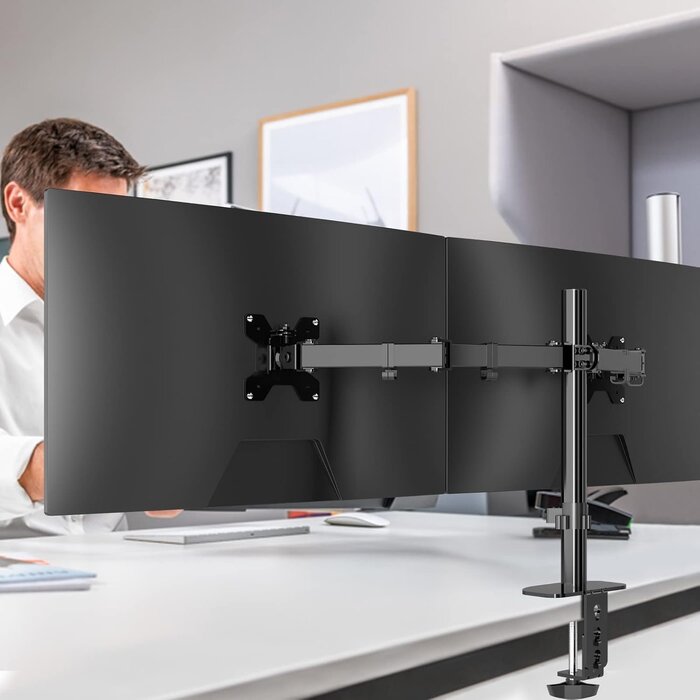 Doppel-Monitorhalterung 13-27 Zoll - Ergonomisch & Neigbar - bis zu 27% Rabatt