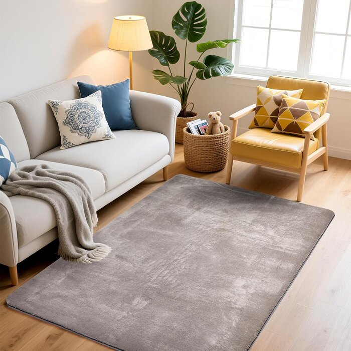 Weicher Kurzflorteppich Lichtgrau 120x170cm - Jetzt bis zu 27% reduziert