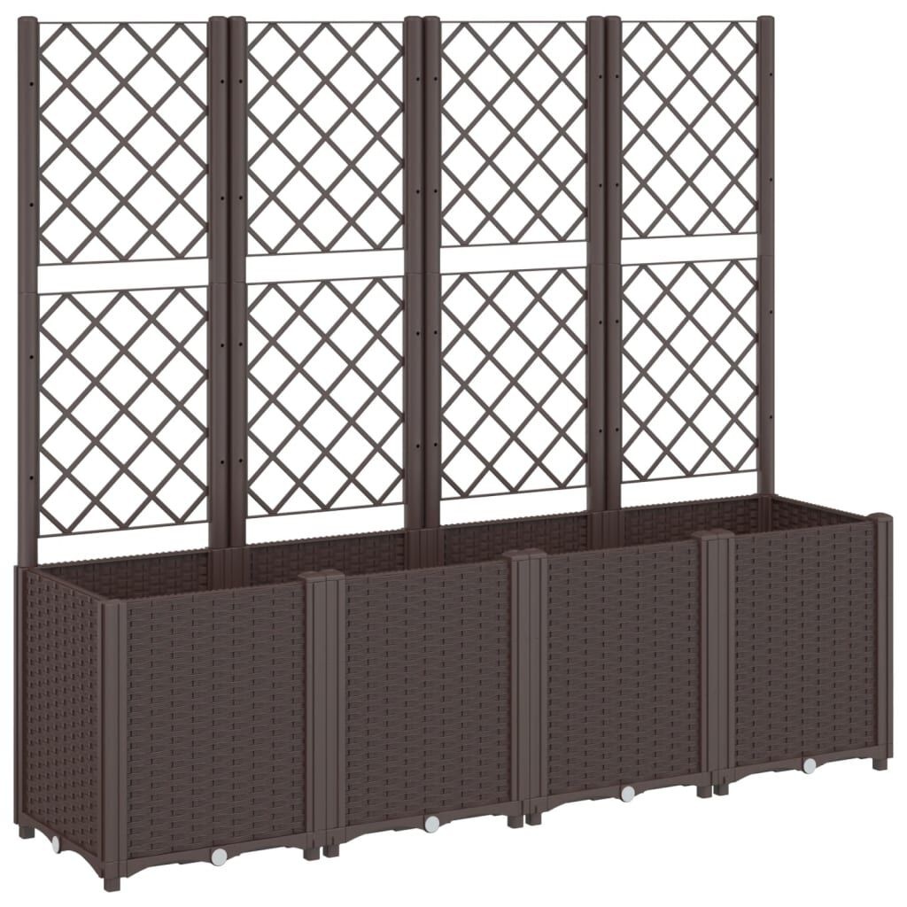 Pflanzkübel mit Rankgitter 160x40x140 cm - Braun - bis zu 35% Rabatt