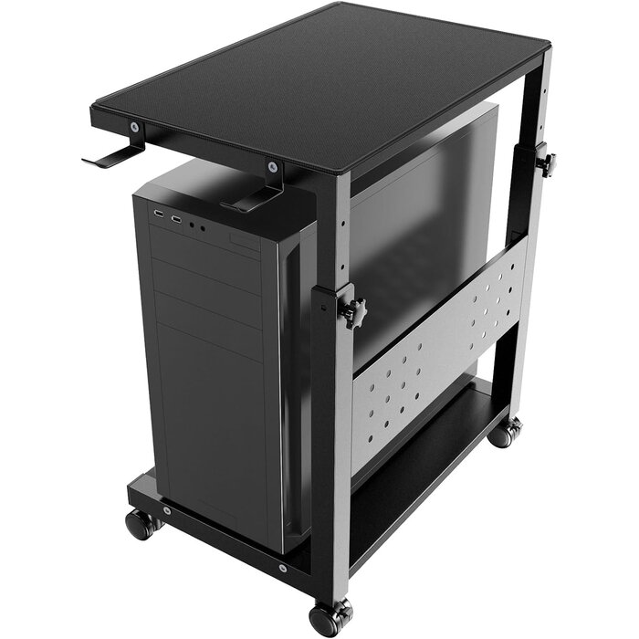 Mobiler PC-Tower-Ständer höhenverstellbar - Schwarz - bis zu 29% Rabatt