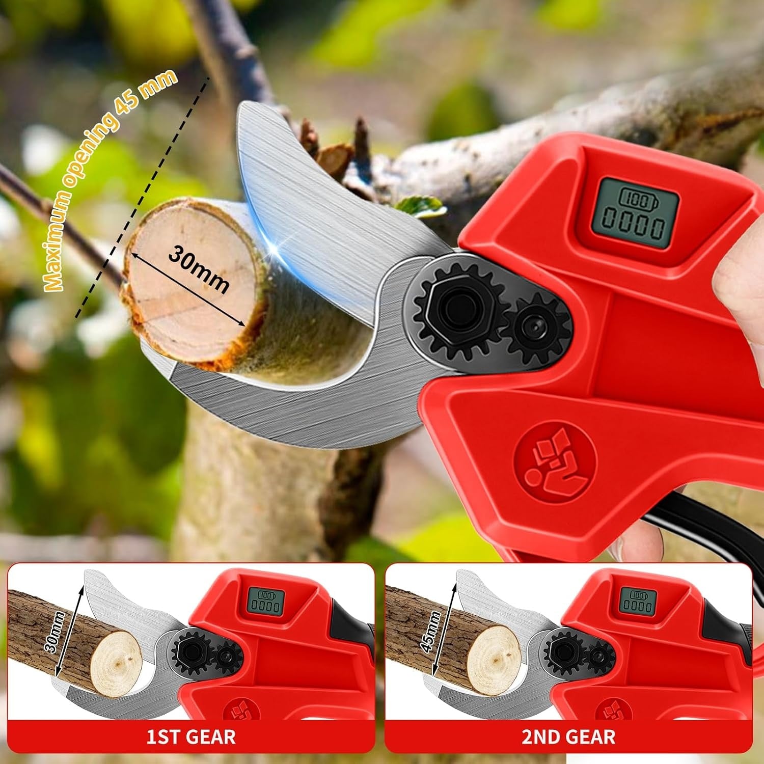 Akku-Gartenschere für 18V-Akkus bis zu 29% reduziert - 30 mm Schnittbreite