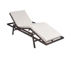 Vidaxl Gartenliege aus Rattan mit Polster - Braun - bis zu 68% Rabatt