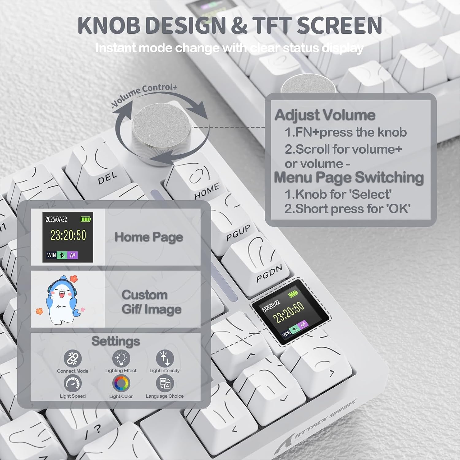 Mechanische 75% Gaming-Tastatur - Tri-Mode, TFT-Display, bis zu 29% Rabatt