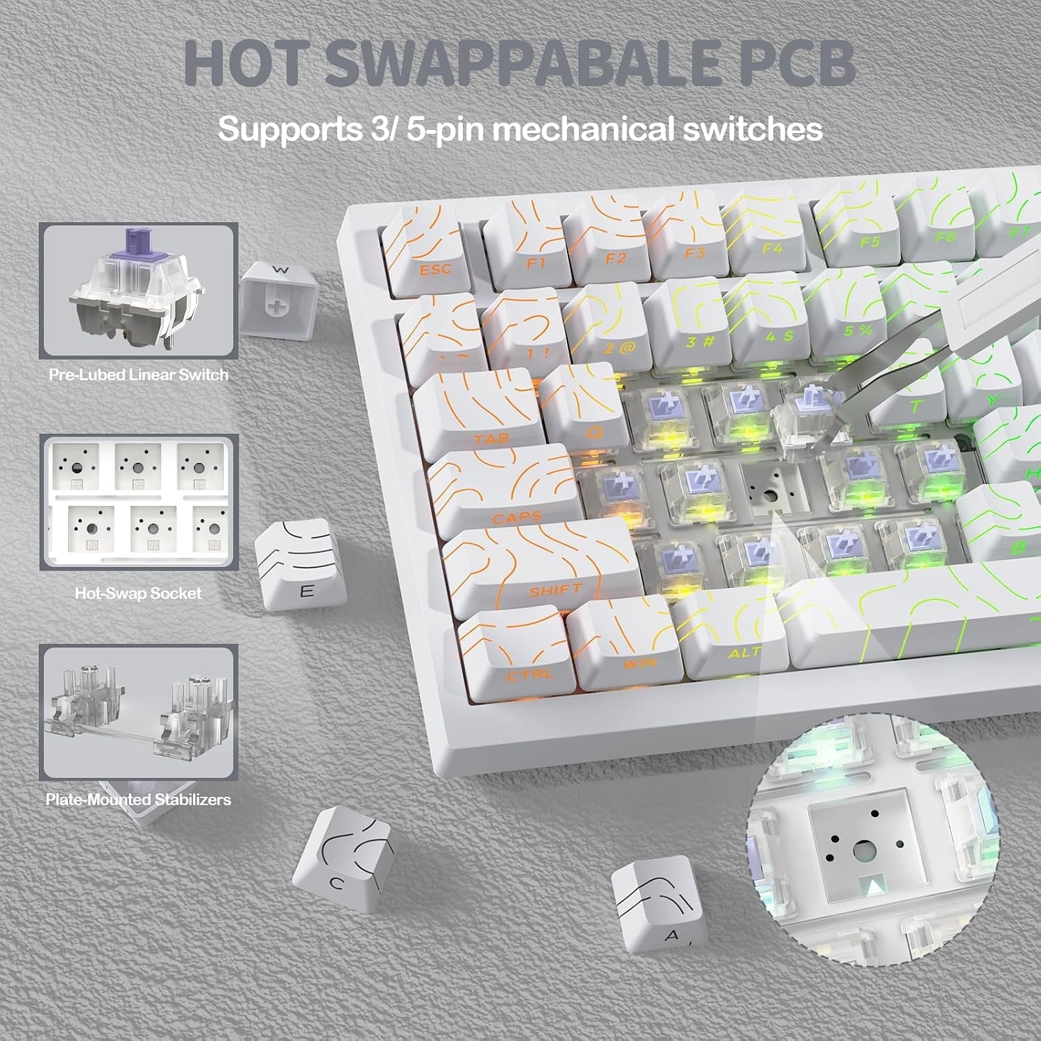 Mechanische 75% Gaming-Tastatur - Tri-Mode, TFT-Display, bis zu 29% Rabatt