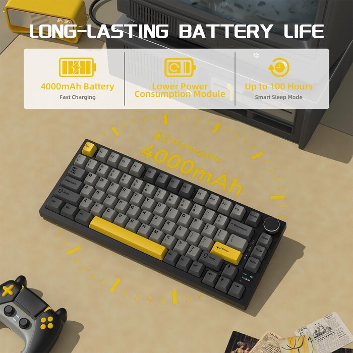 Mechanische 75% Gaming-Tastatur mit TFT-Display - Jetzt bis zu 34% sparen