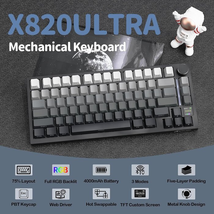 Mechanische 75% Tastatur mit TFT-Display - bis zu 29% Rabatt