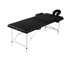 Vidaxl Klappbarer 2-Zonen Massagetisch - Aluminiumrahmen Schwarz - bis zu 65% Rabatt