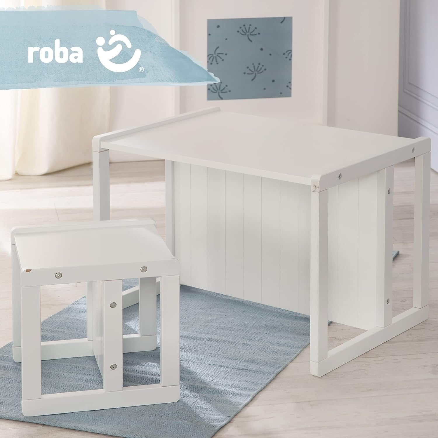 Mitwachsender Kindersitzhocker 3-in-1, Weiß, MDF - bis zu 28% sparen