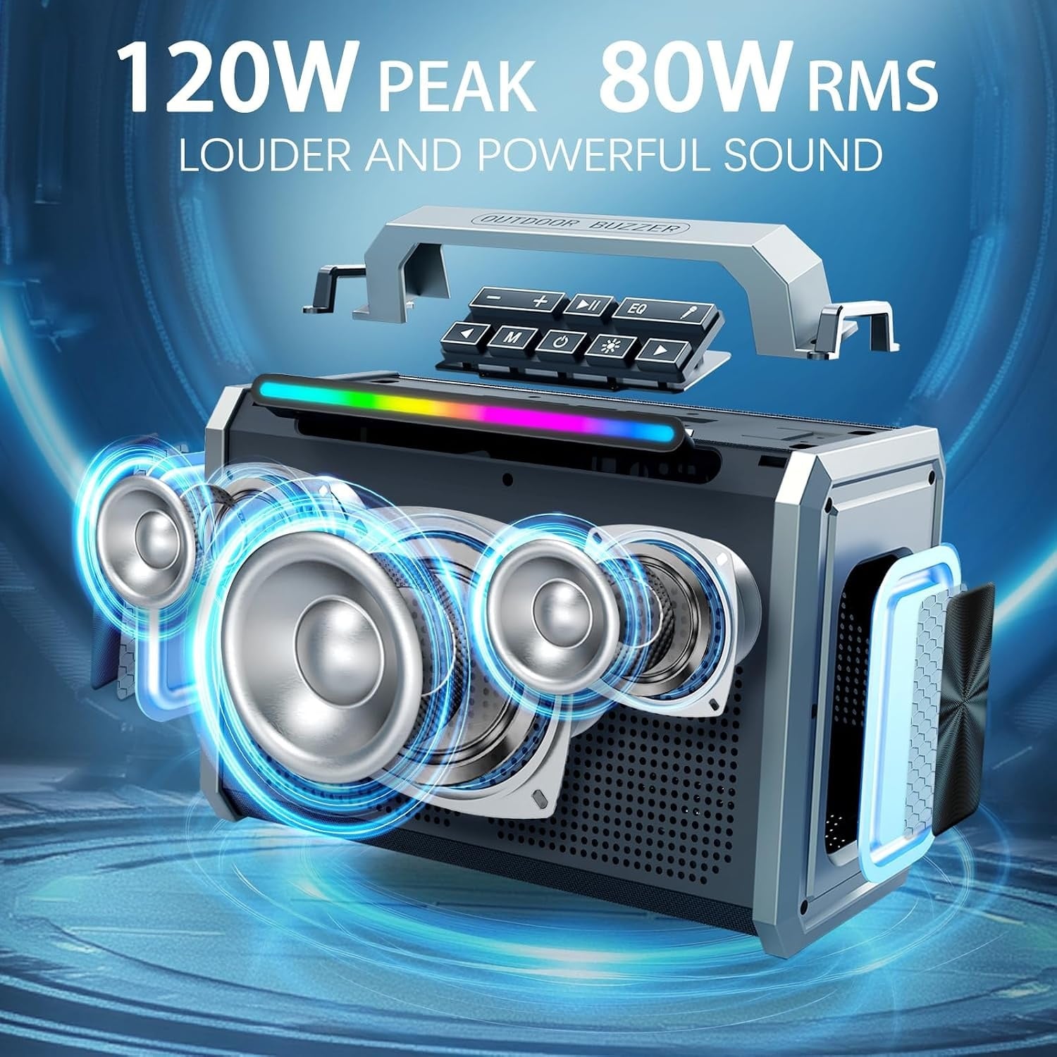 Tragbarer 80W Bluetooth-Lautsprecher mit Subwoofer - jetzt bis zu 28% sparen