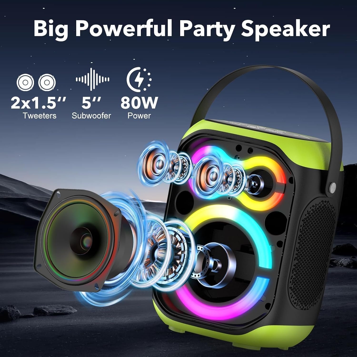Tragbarer Bluetooth-Lautsprecher mit LED-Licht & Touch-Bedienung - bis zu 28% Rabatt