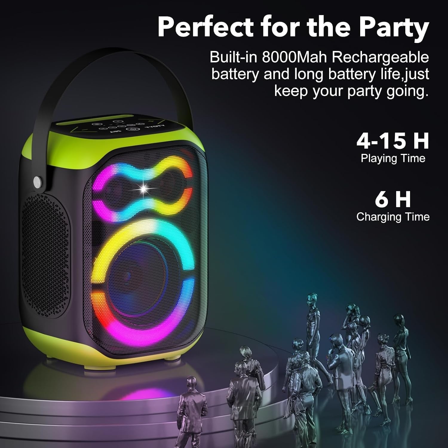 Tragbarer Bluetooth-Lautsprecher mit LED-Licht & Touch-Bedienung - bis zu 28% Rabatt