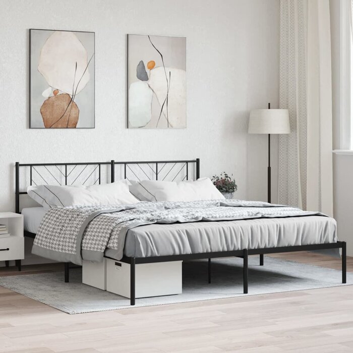 Metallbettgestell 200x200 cm, Schwarz - bis zu 34% Rabatt sparen