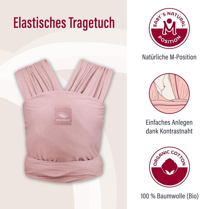 Ergonomisches Tragetuch Bio-Baumwolle - Rosa - bis zu 29% sparen