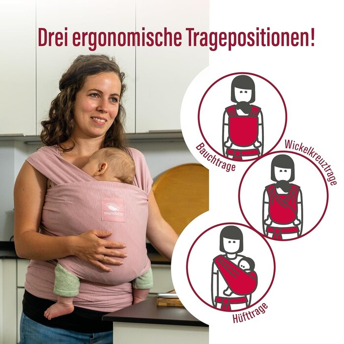 Ergonomisches Tragetuch Bio-Baumwolle - Rosa - bis zu 29% sparen