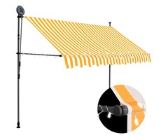 Vidaxl Manuelle Markise mit LED 250 cm - Weiß/Orange - Bis zu 40% günstiger