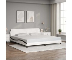 Vidaxl Design-Bett 200x200 cm, Kunstleder, Schwarz-Weiß - bis zu 41% sparen