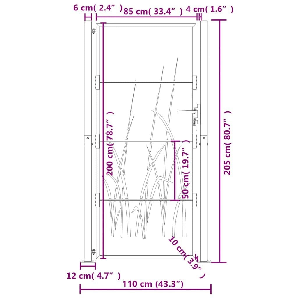 Exklusives Gartentor Anthrazit 105x205 cm - Jetzt bis zu 35% sparen