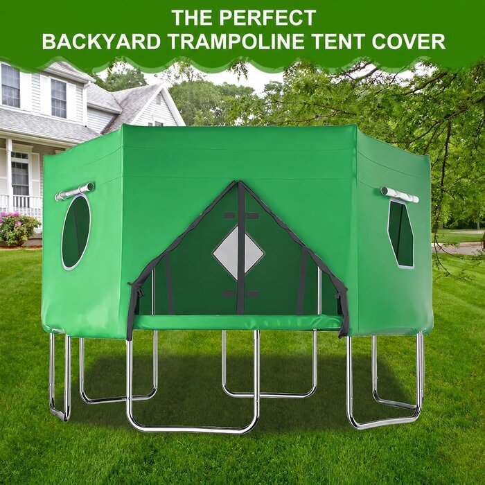 Trampolin-Zelt 427 cm für 6 Stangen, UV-beständig, Grün - bis zu 29% Rabatt