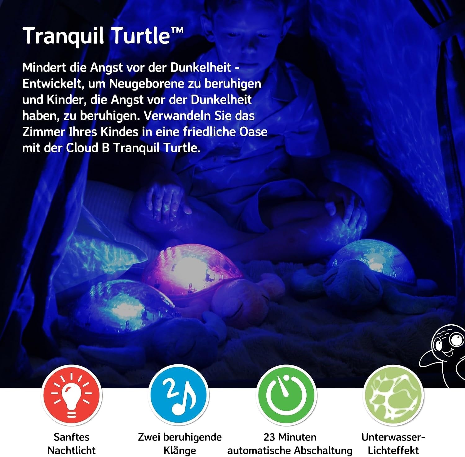 Ozean-Projektor Nachtlicht Schildkröte - Wiederaufladbar - bis zu 34% Rabatt