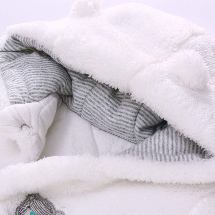 Kuscheliger Baby Fleece-Strampler mit Bärenohren - Sparen Sie bis zu 27%