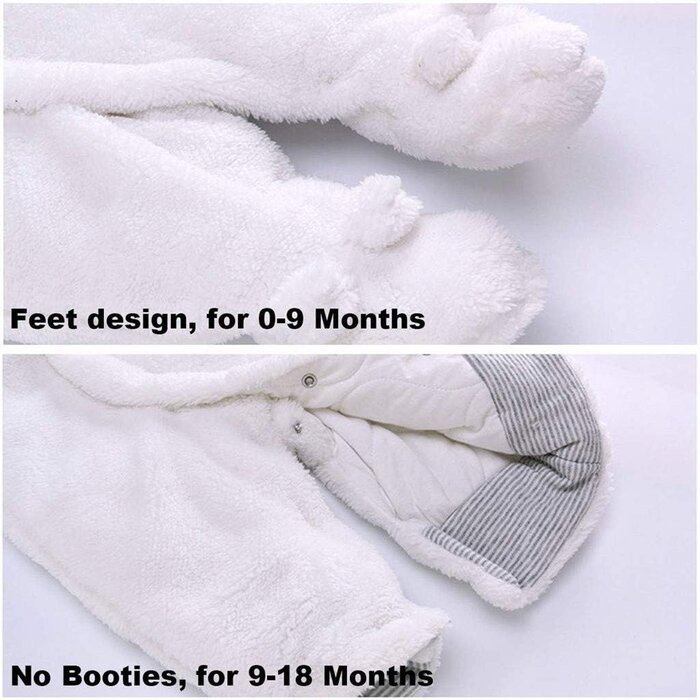 Kuscheliger Baby Fleece-Strampler mit Bärenohren - Sparen Sie bis zu 27%