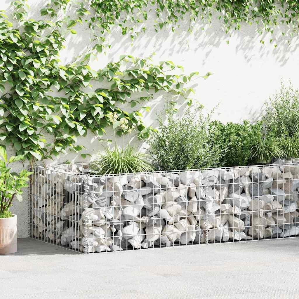 Gabionen-Pflanzkasten 180x90x50 cm, verzinkter Stahl - bis zu 34% Rabatt