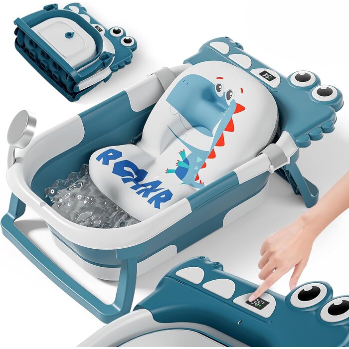 Faltbare Babybadewanne mit Thermometer & Kissen - Bis zu 28% Rabatt