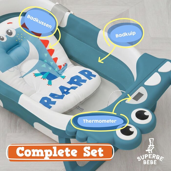 Faltbare Babybadewanne mit Thermometer & Kissen - Bis zu 28% Rabatt