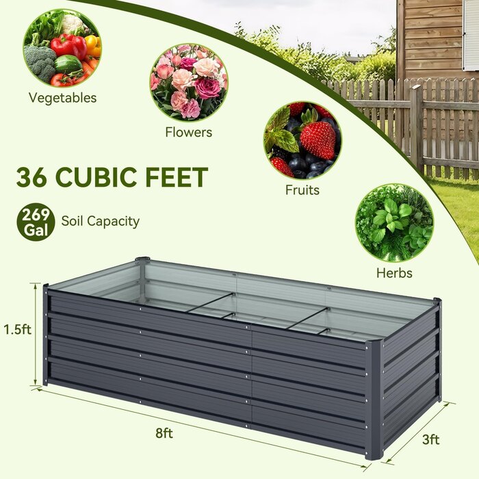 Großes Hochbeet Metall 240x90x45cm Anthrazit - bis zu 34% Rabatt