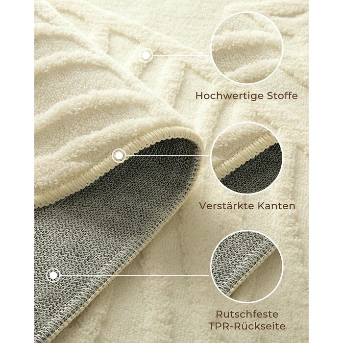 Design-Wohnzimmerteppich Monstera 152x213cm, Cremeweiß - bis zu 29% Rabatt