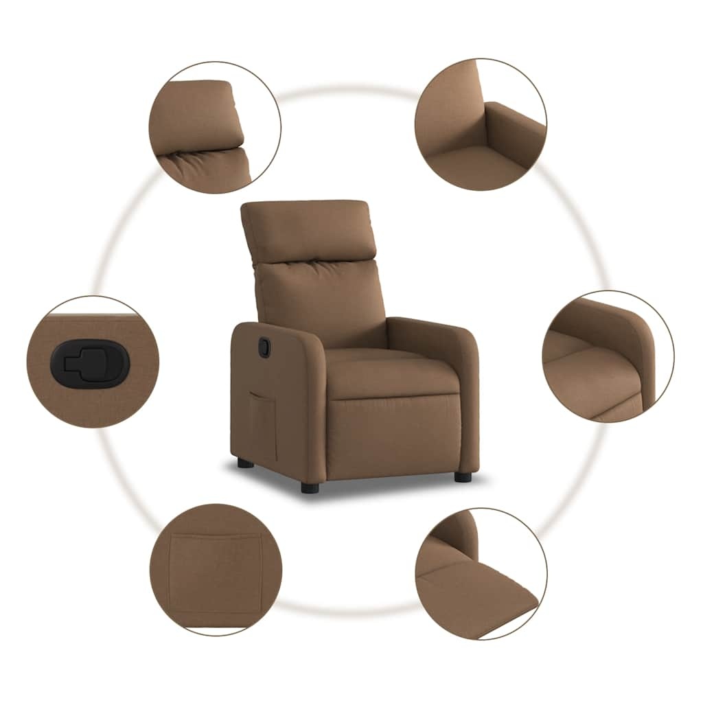 Verstellbarer Relaxsessel aus Stoff, Braun - Bis zu 35% Rabatt