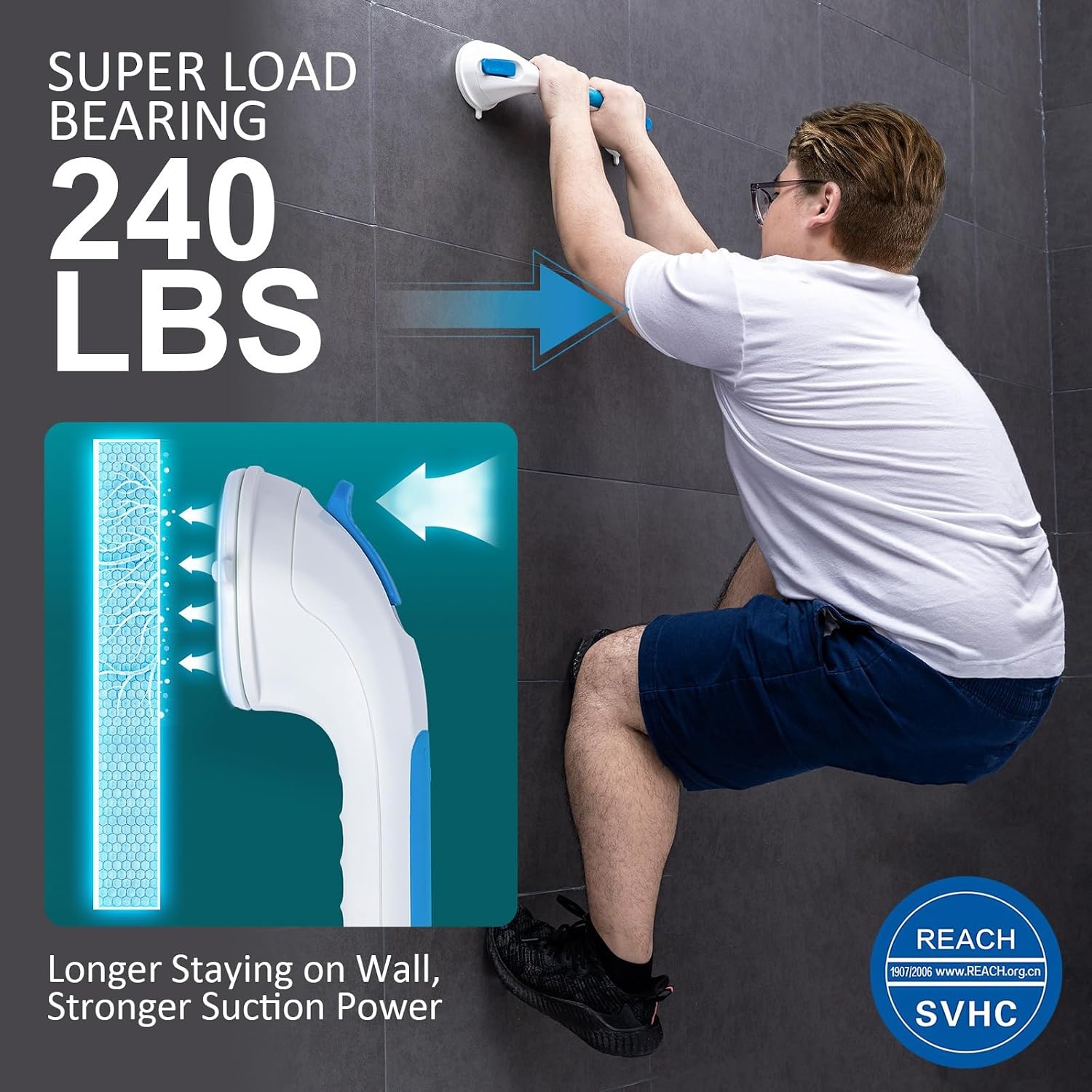 2x Duschgriff mit Saugnapf bis 110 kg - jetzt bis zu 28% Rabatt