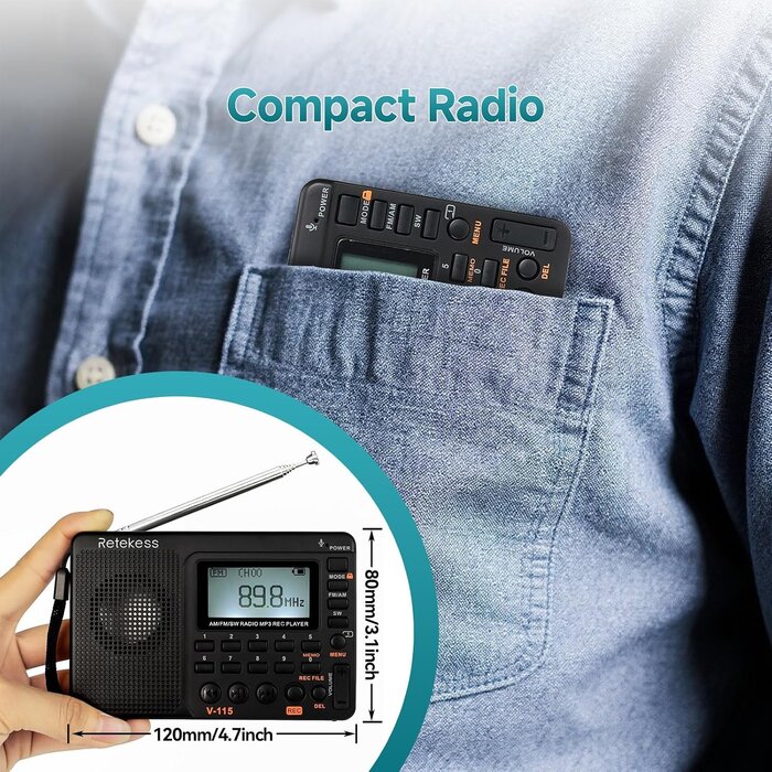 Tragbares Weltempfänger-Radio mit MP3-Player - Jetzt bis zu 27% sparen