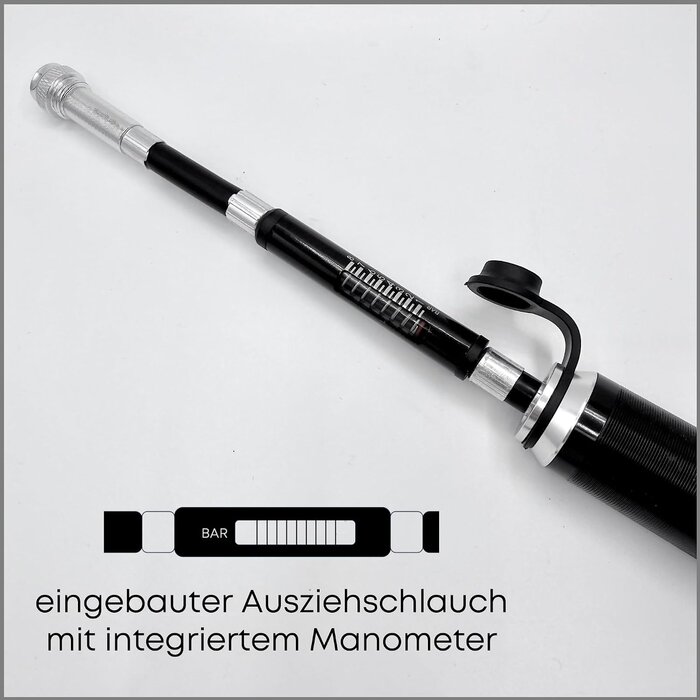 Kompakte Fahrrad-Handpumpe mit Manometer - bis zu 32% günstiger