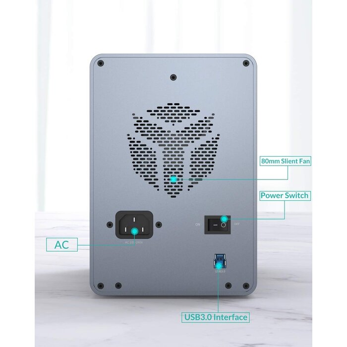 5-Bay Festplattengehäuse für 90TB, USB 3.0, Aluminium - bis zu 30% Rabatt