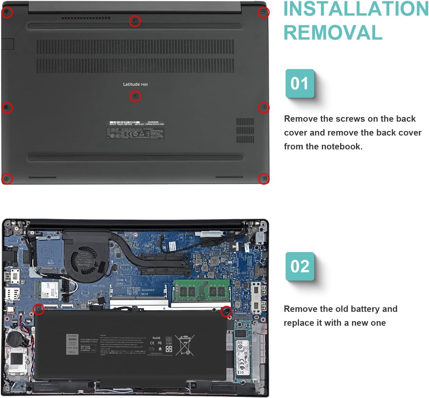 Ersatzakku für Dell Latitude 7000er Serie - 60Wh - bis zu 31% Rabatt