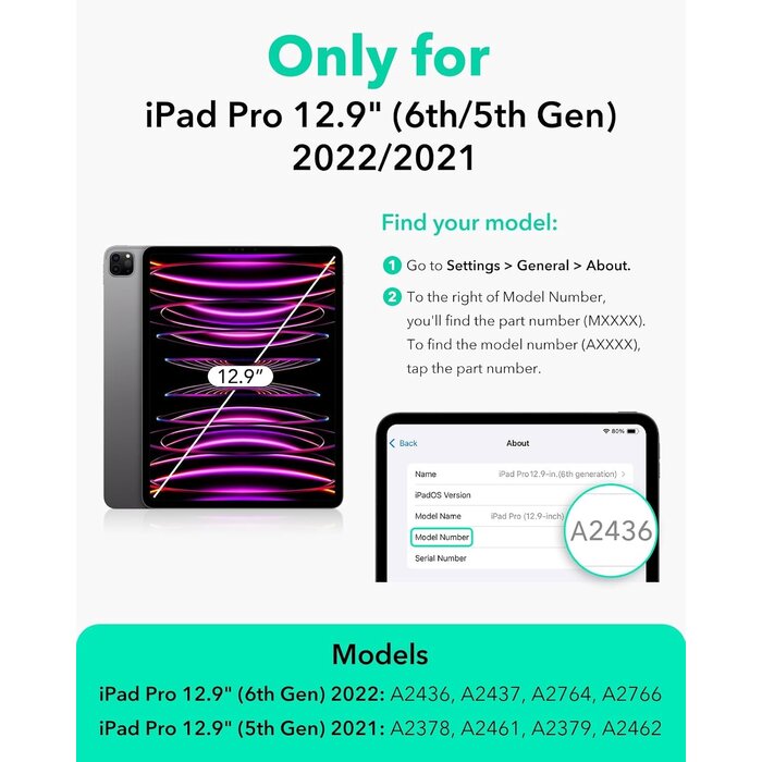 iPad Pro 12,9" Hülle: Magnetisch & verstellbar - Titan - bis zu 29% Rabatt