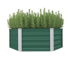 Vidaxl Hochbeet 129x129x46 cm aus verzinktem Stahl Grün - bis zu 32% sparen