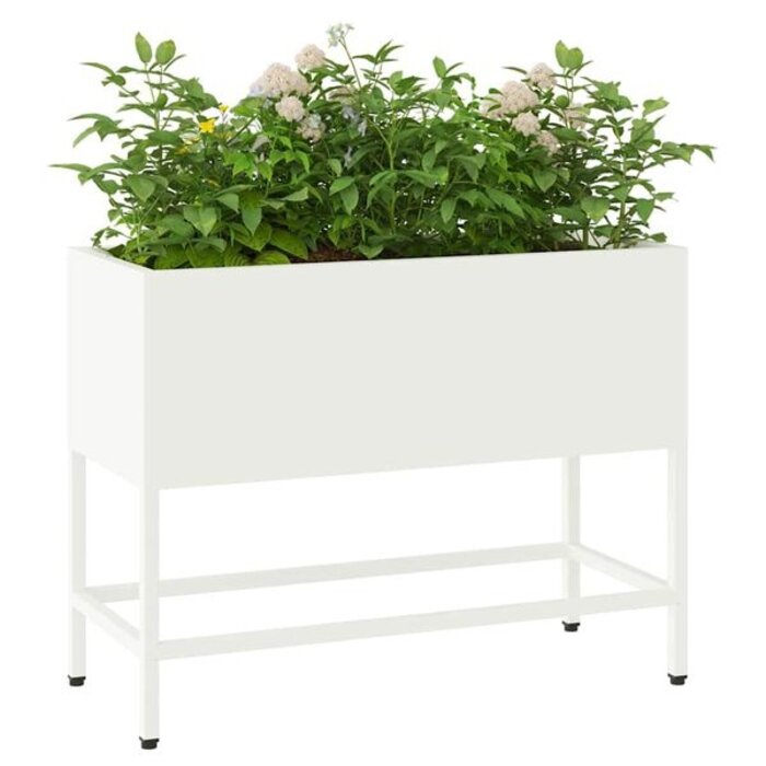 Stahl-Hochbeet Pflanzkasten 60x26x45 cm - Weiß - bis zu 33% Rabatt