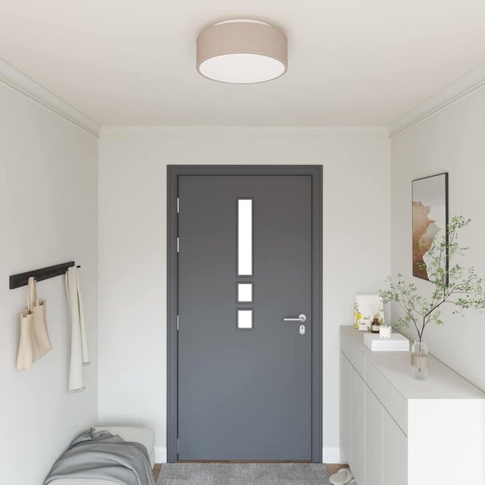 Deckenleuchte Taupe Stoff 38x38cm - Stilvoll & bis zu 32% günstiger