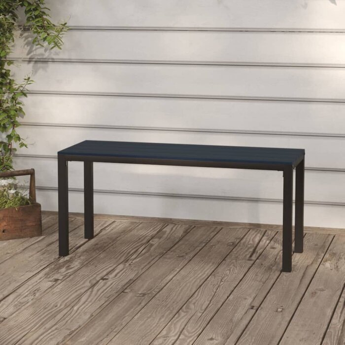 Gartenbank 110 cm aus Stahl & WPC - Schwarz - bis zu 34 % sparen