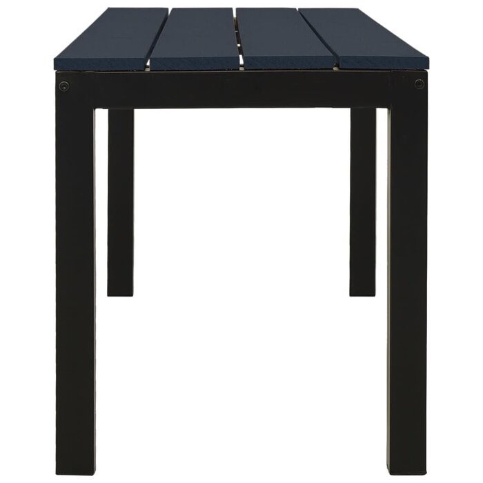 Gartenbank 110 cm aus Stahl & WPC - Schwarz - bis zu 34 % sparen